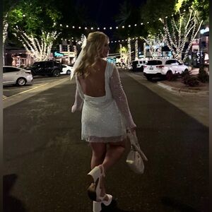 White sequin dress